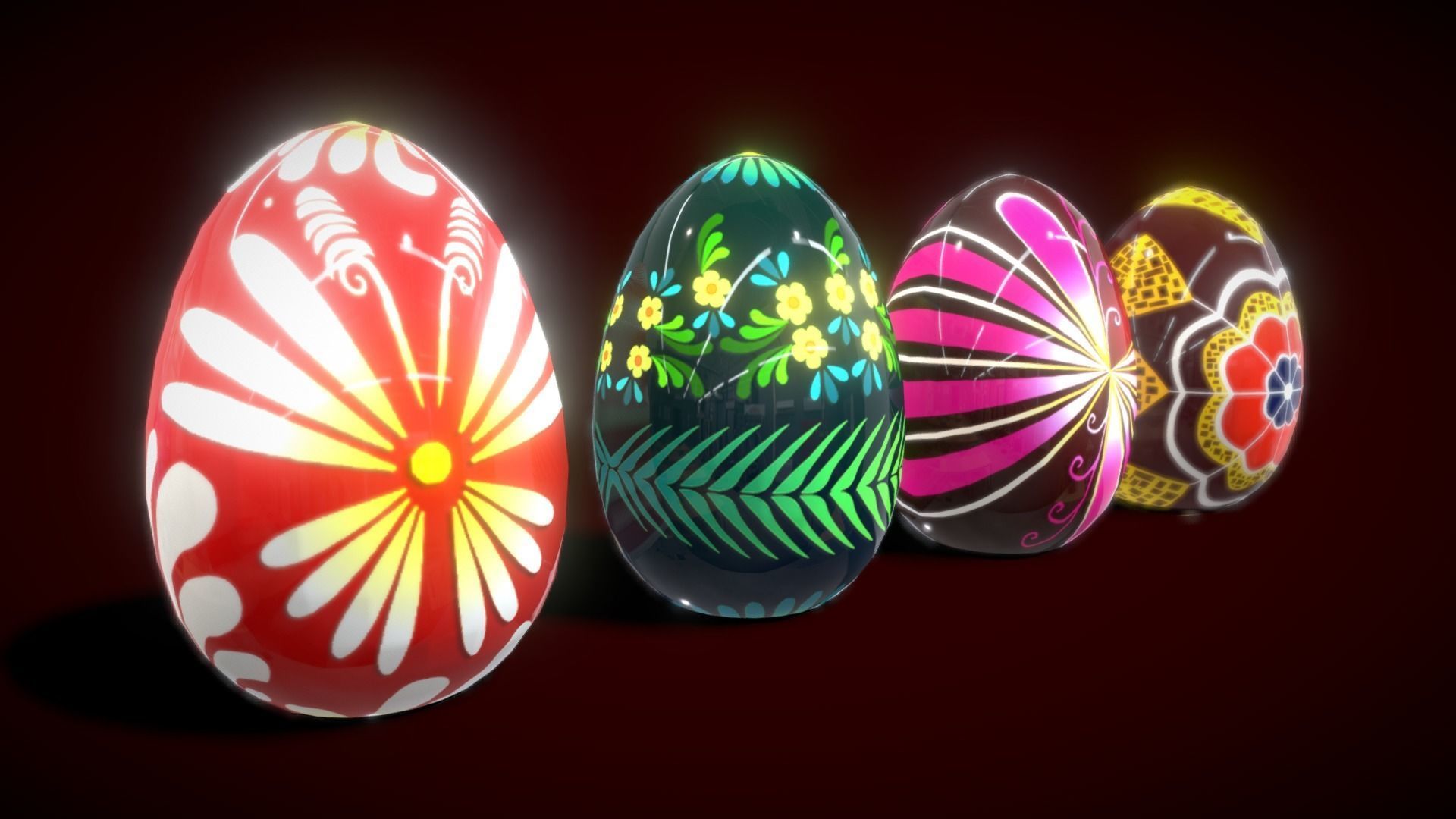 Colections Eggs 2 Low-poly 3D model_13