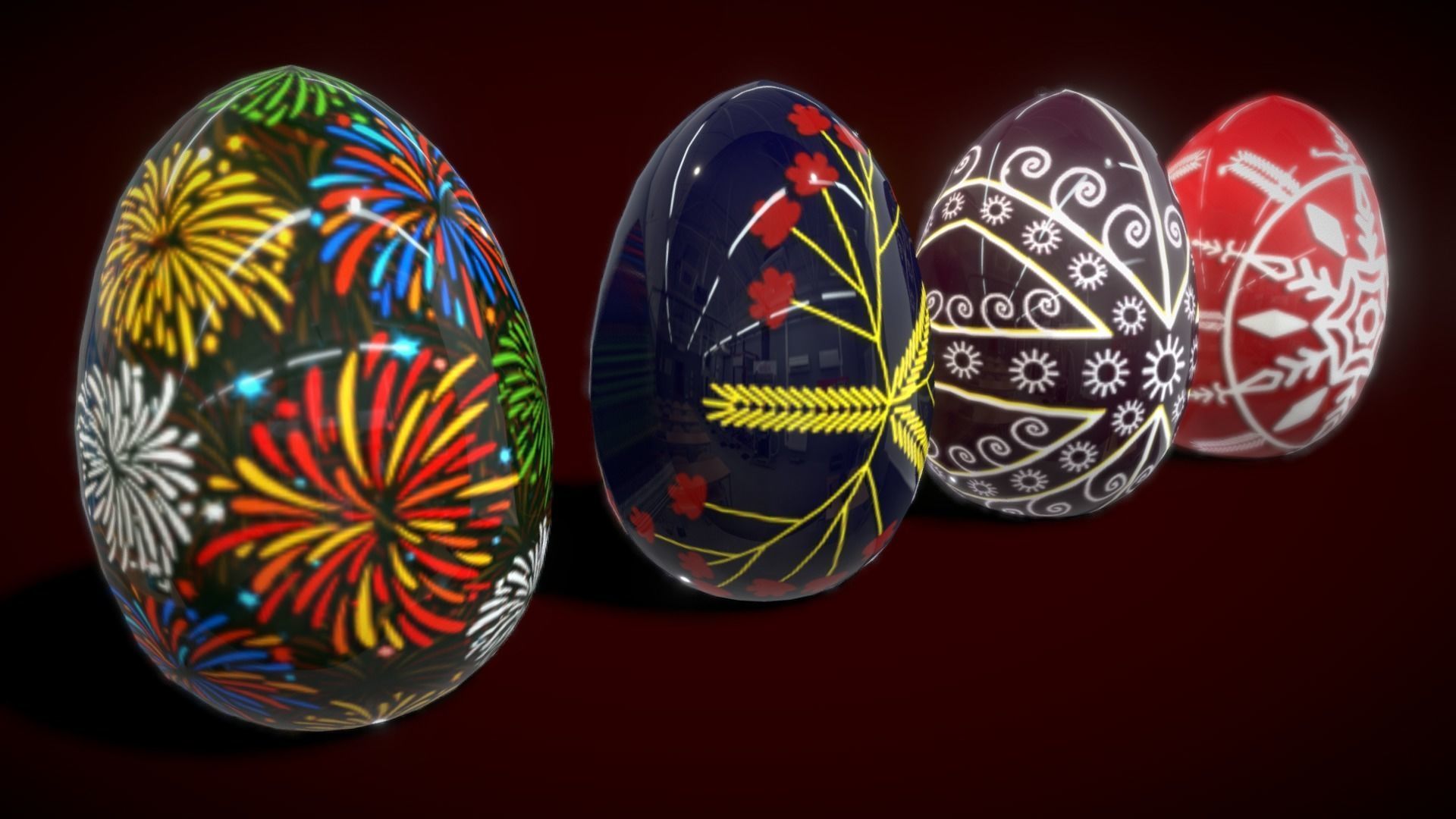 Colections Eggs 2 Low-poly 3D model_15