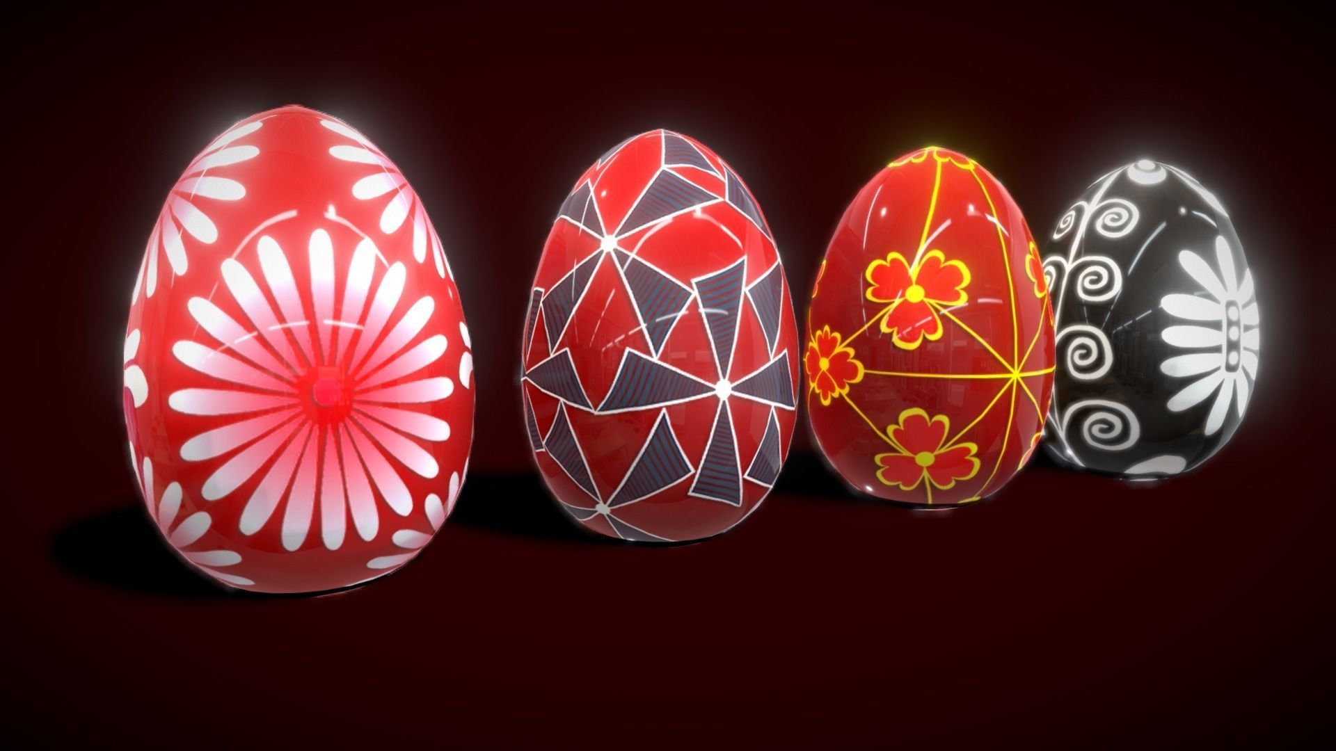 Colections Eggs 2 Low-poly 3D model_9
