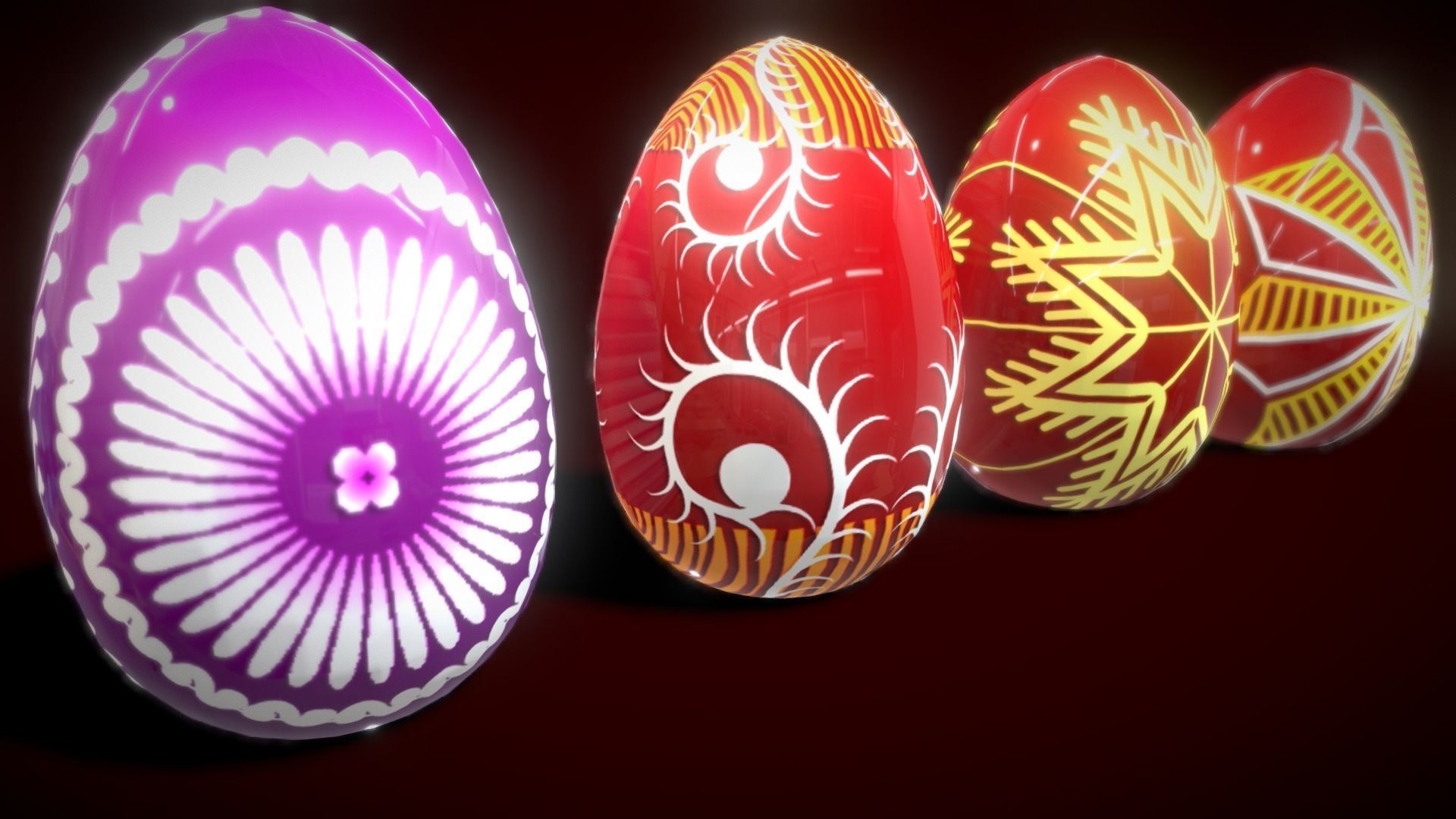 Colections Eggs 2 Low-poly 3D model_16