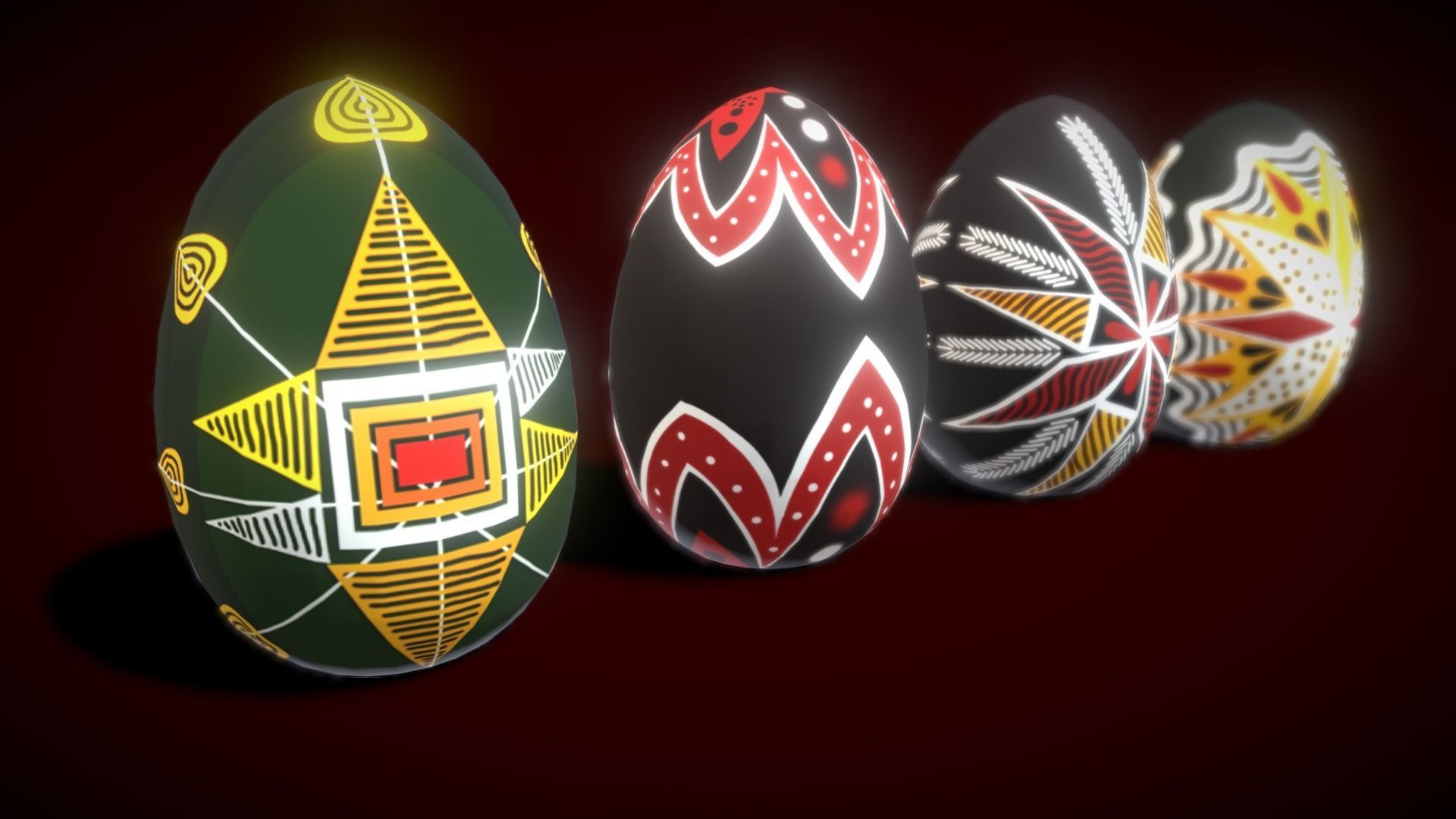 Colections Eggs 2 Low-poly 3D model_7