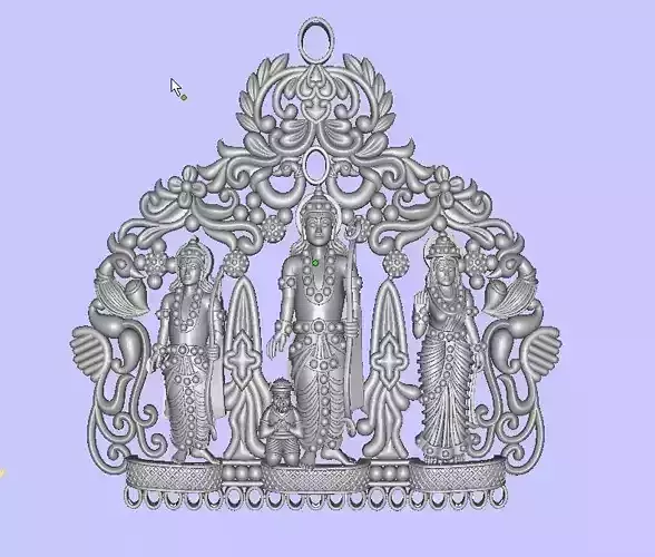 ramdarbar silver ornament with three figures