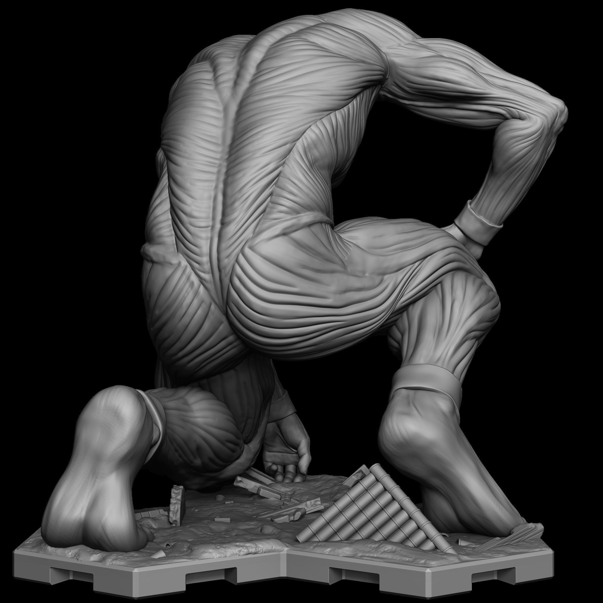 Bertholdt colossal Titan V2 - Shingeki no Kyojin 3D print model_4