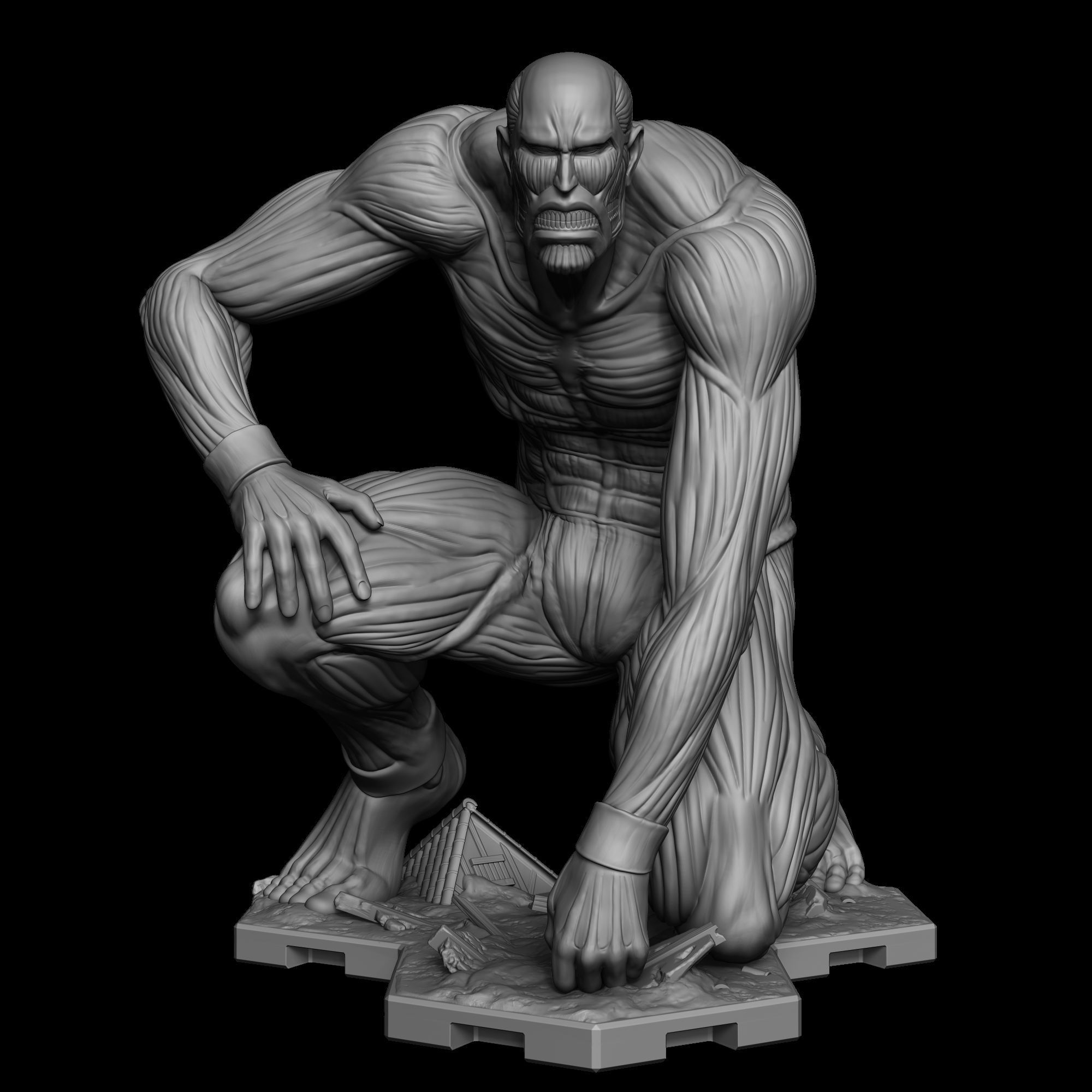 Bertholdt colossal Titan V2 - Shingeki no Kyojin 3D print model_1
