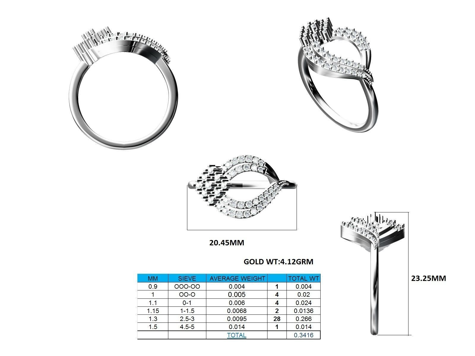 Women Ring 3dm stl render detail 3D print model_24