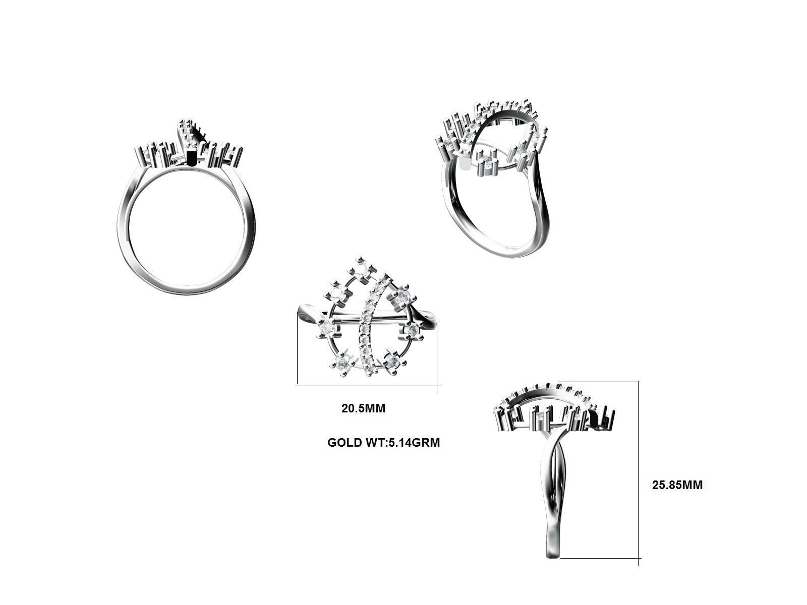 Women Ring 3dm stl render detail 3D print model_24