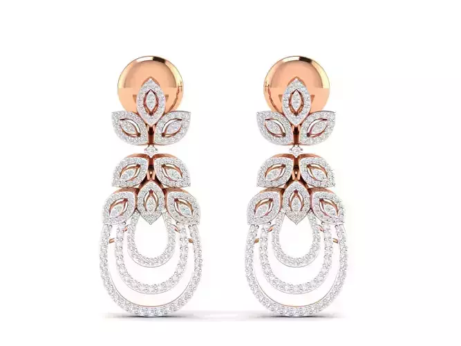 Women earrings 3dm stl render detail 3D print model