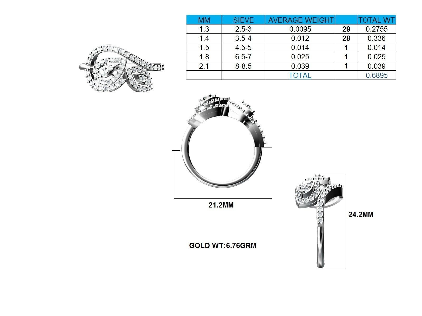 Women Ring 3dm stl render detail 3D print model_24