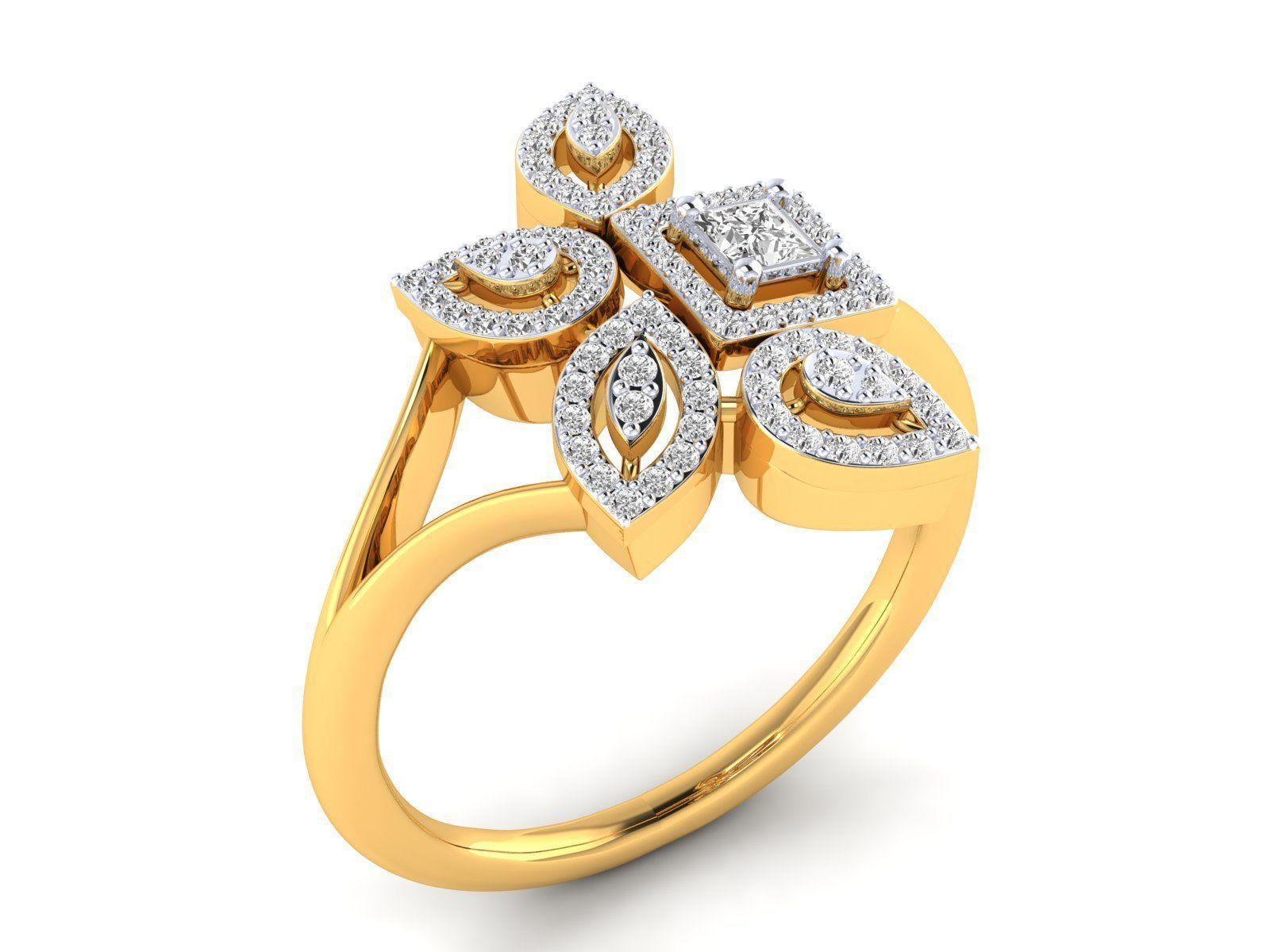 Women Ring 3dm stl render detail 3D print model_16