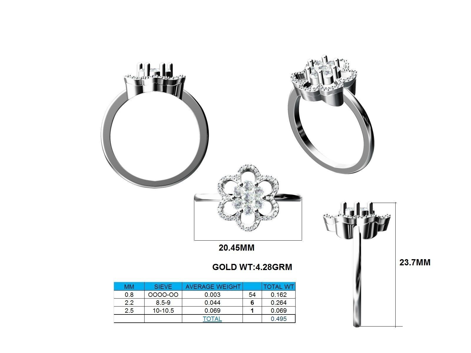 Women Ring 3dm stl render detail 3D print model_24