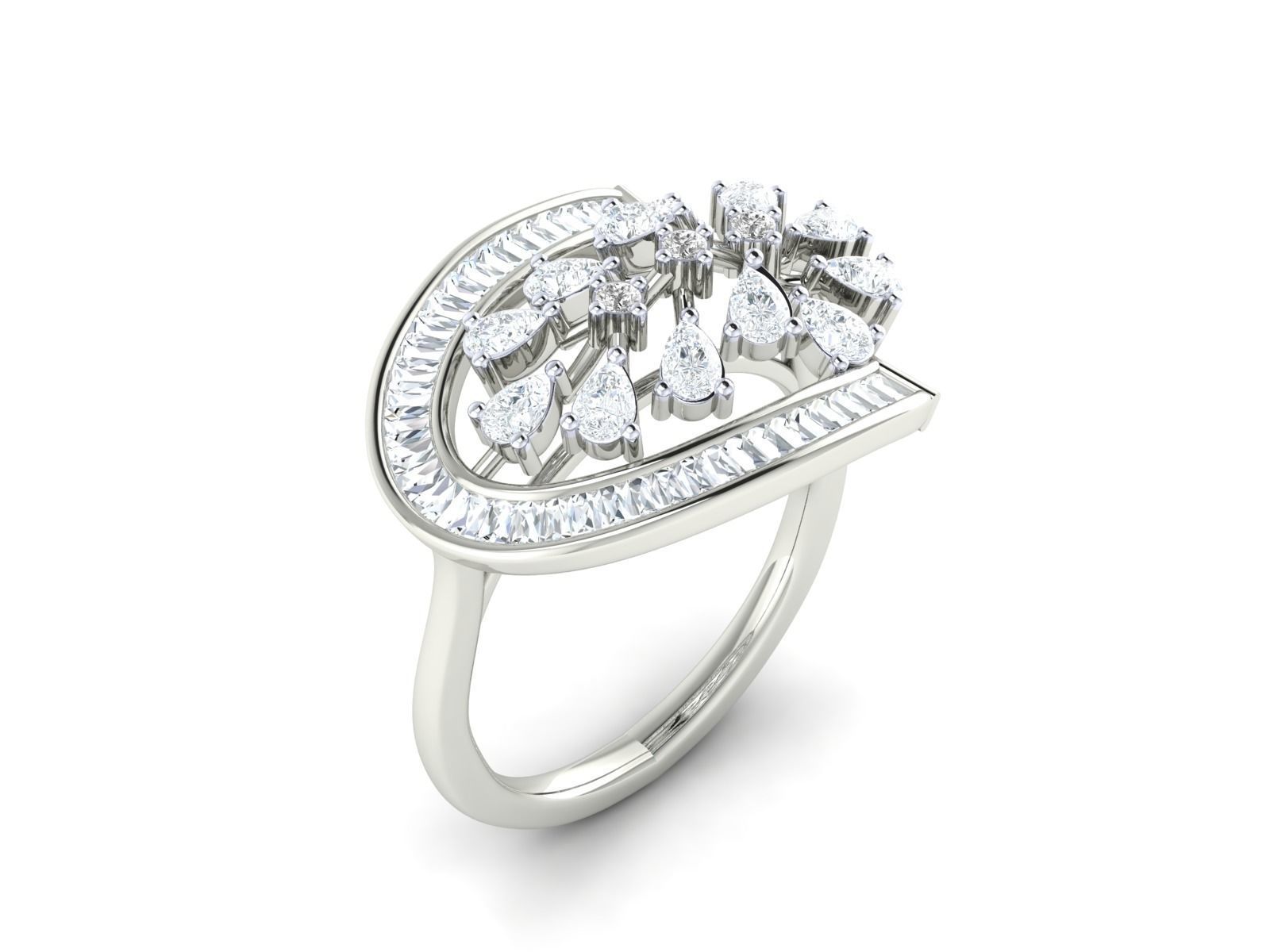 Women Ring 3dm stl render detail 3D print model_9