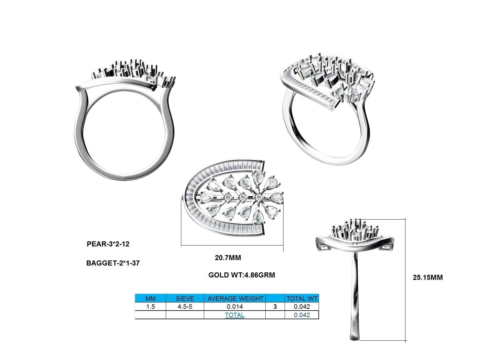 Women Ring 3dm stl render detail 3D print model_24