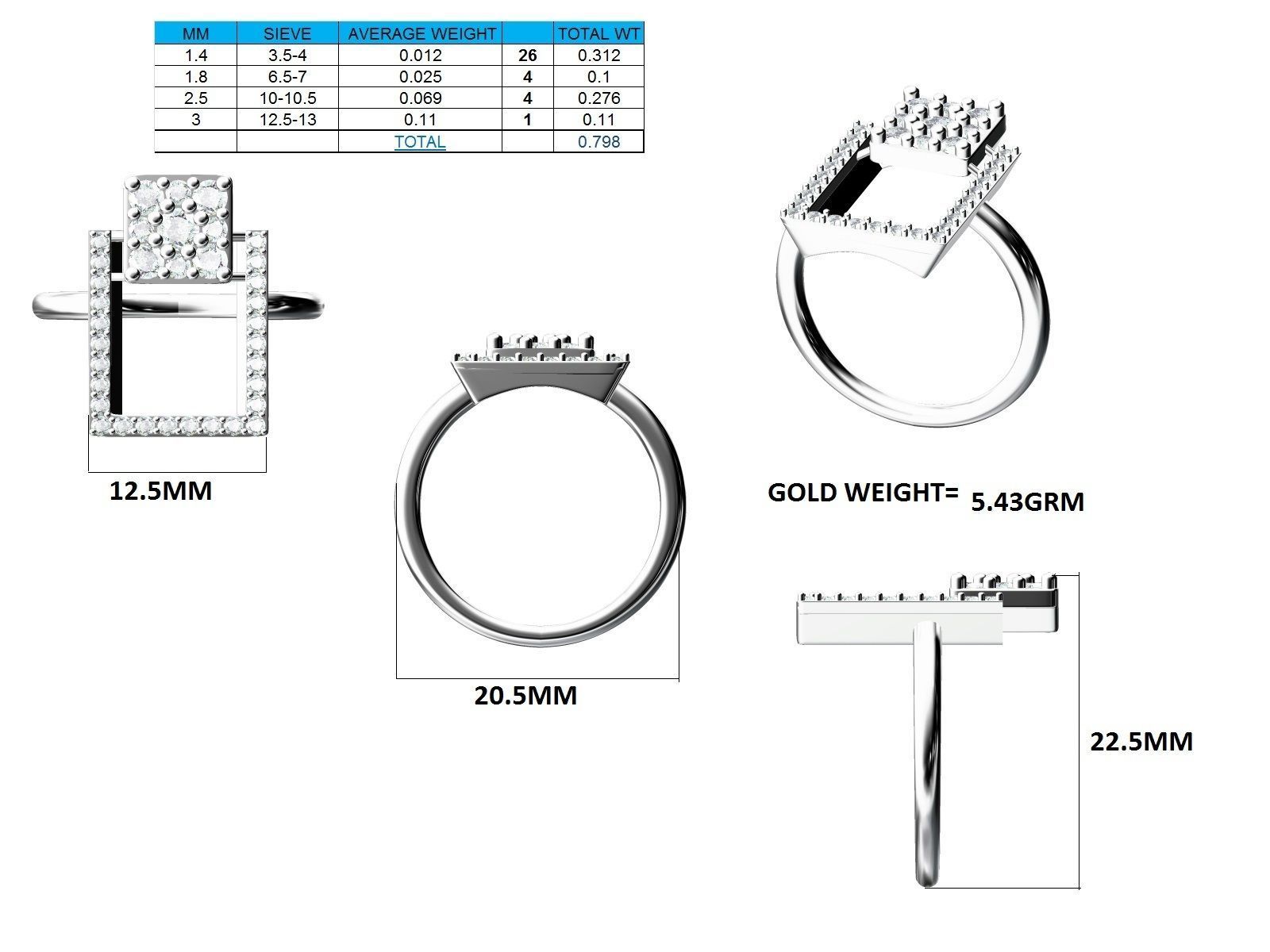 Women Ring 3dm stl render detail 3D print model_1