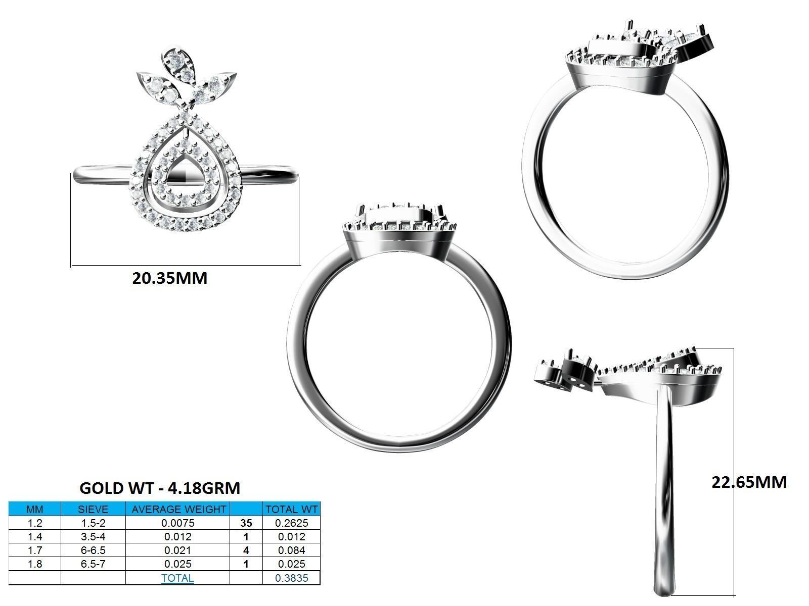 Women Ring 3dm stl render detail 3D print model_24