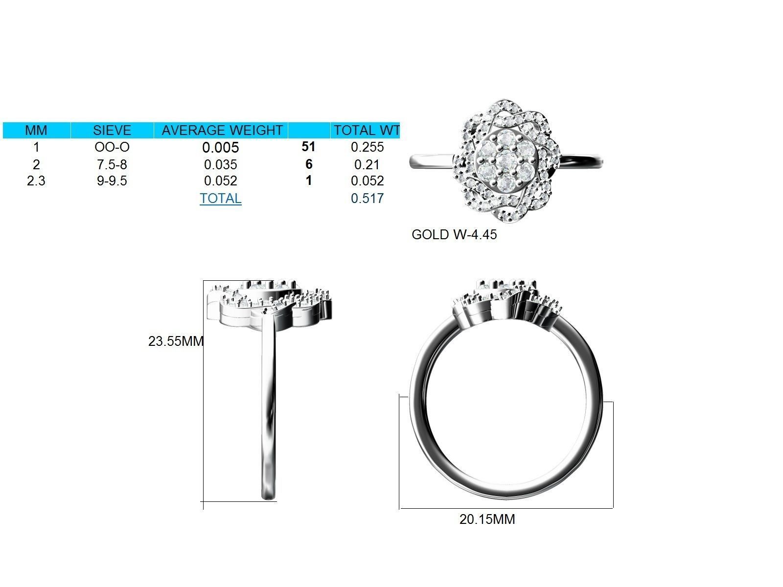 Women Ring 3dm stl render detail 3D print model_24