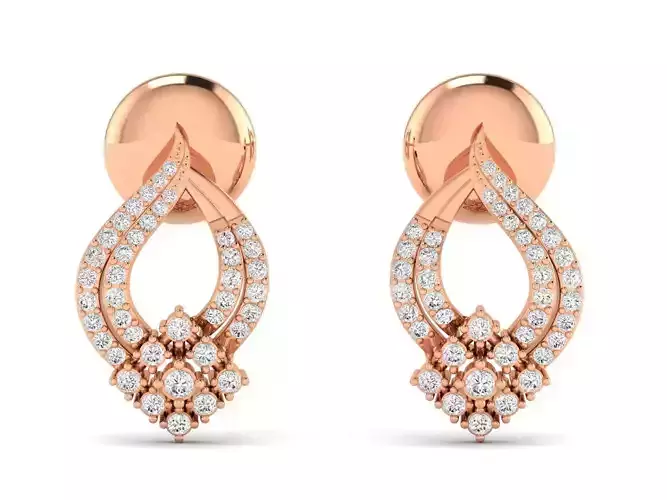 Women earrings 3dm stl render detail