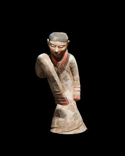 The sculpture of painted pottery figurines in Han Dynasty 3D print model