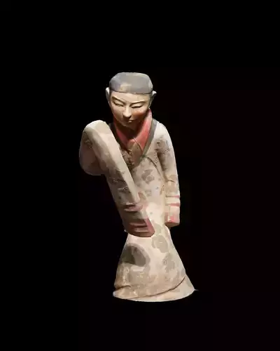 The sculpture of painted pottery figurines in Han Dynasty