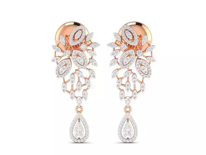 Women earrings 3dm stl render detail