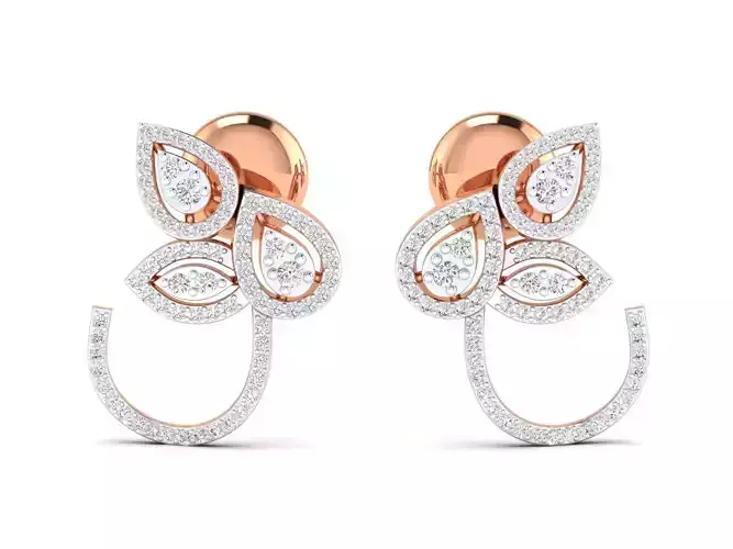 Women earrings 3dm stl render detail