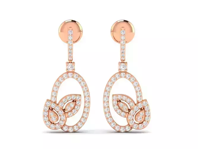 Women earrings 3dm stl render detail