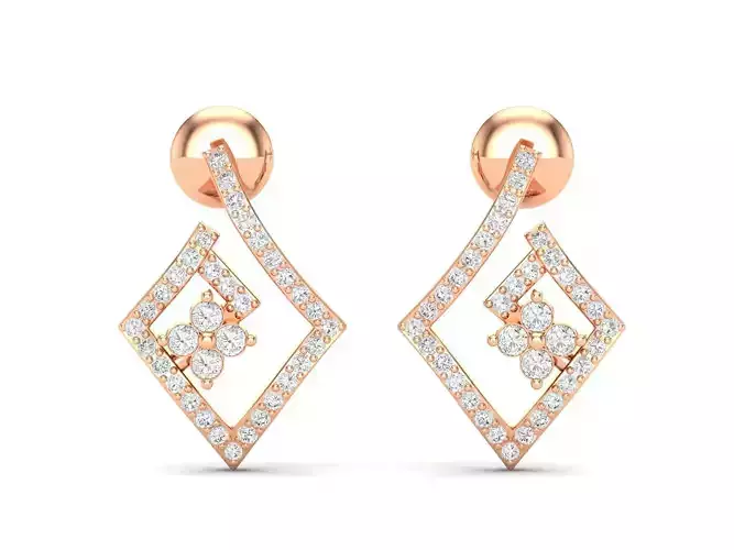 Women earrings 3dm stl render detail