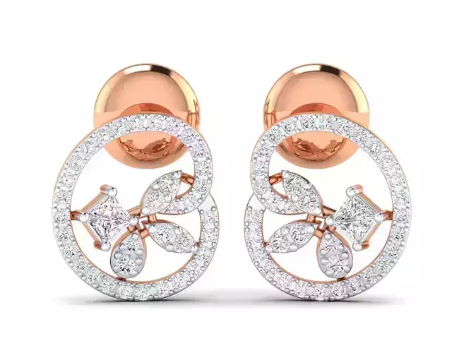 Women earrings 3dm stl render detail