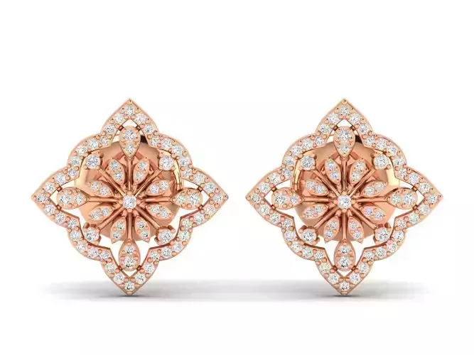 Women earrings 3dm stl render detail