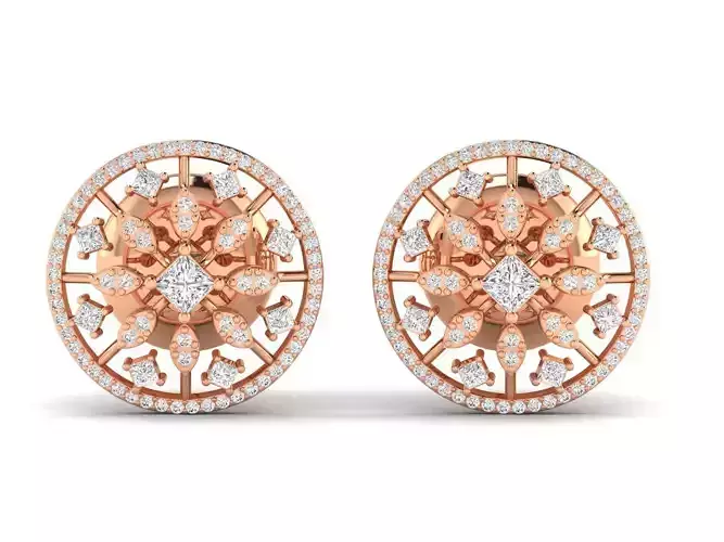 Women earrings 3dm stl render detail 3D print model