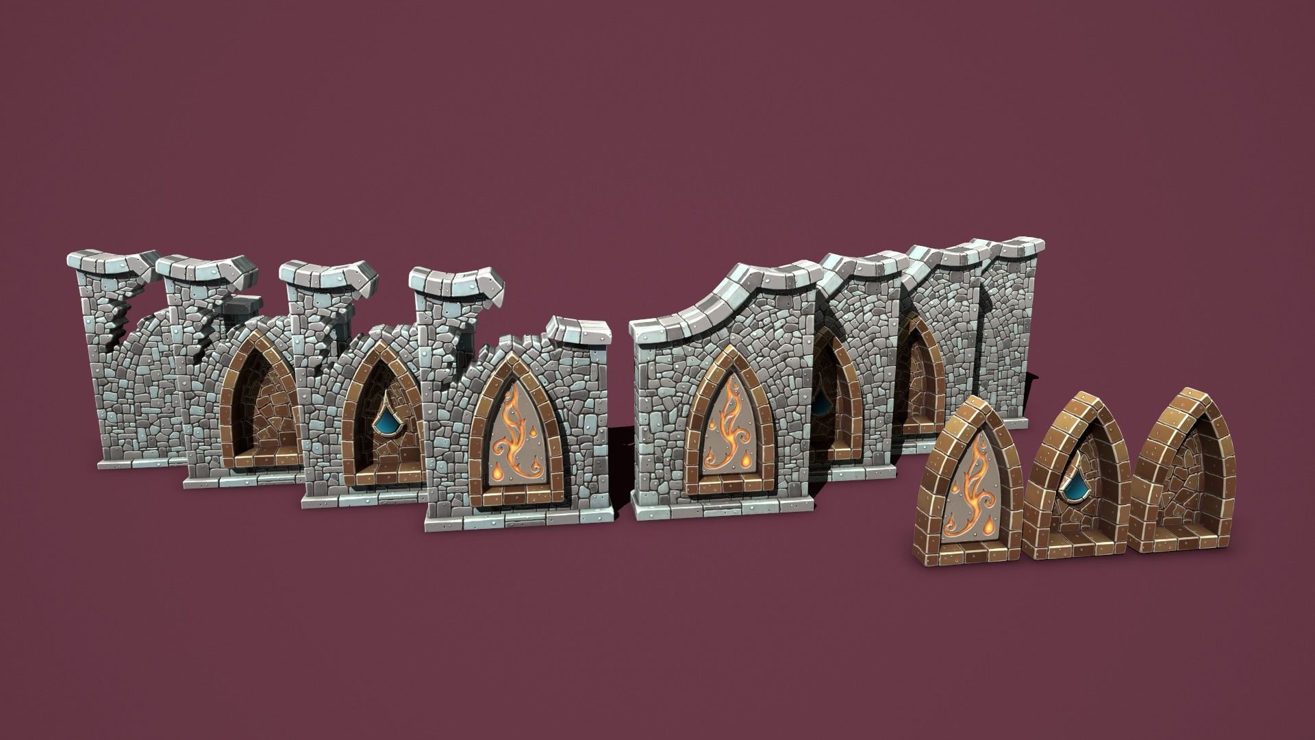 Fantasy cemetery Low-poly 3D model_18