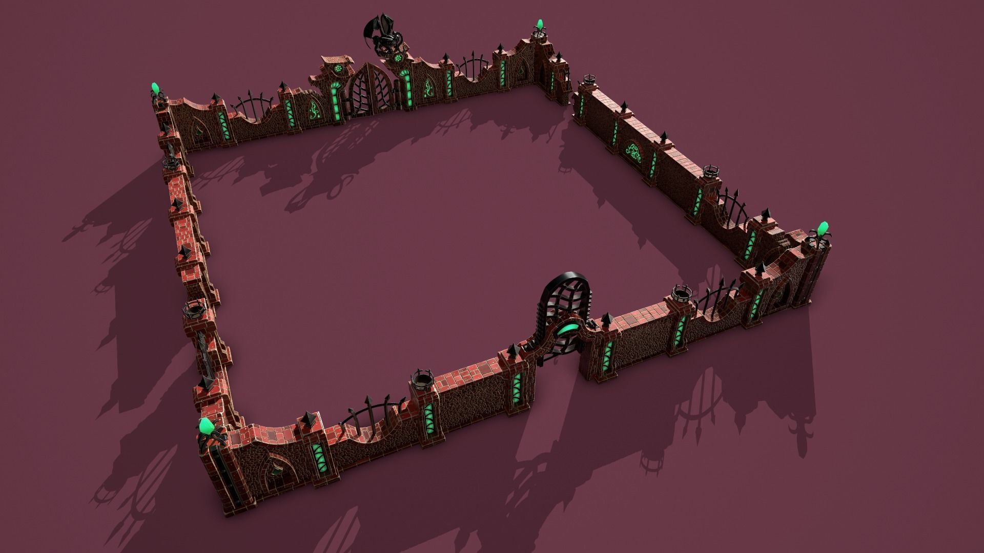 Fantasy cemetery Low-poly 3D model_10