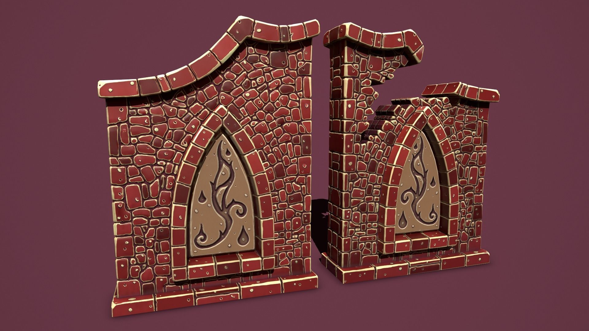 Fantasy cemetery Low-poly 3D model_17