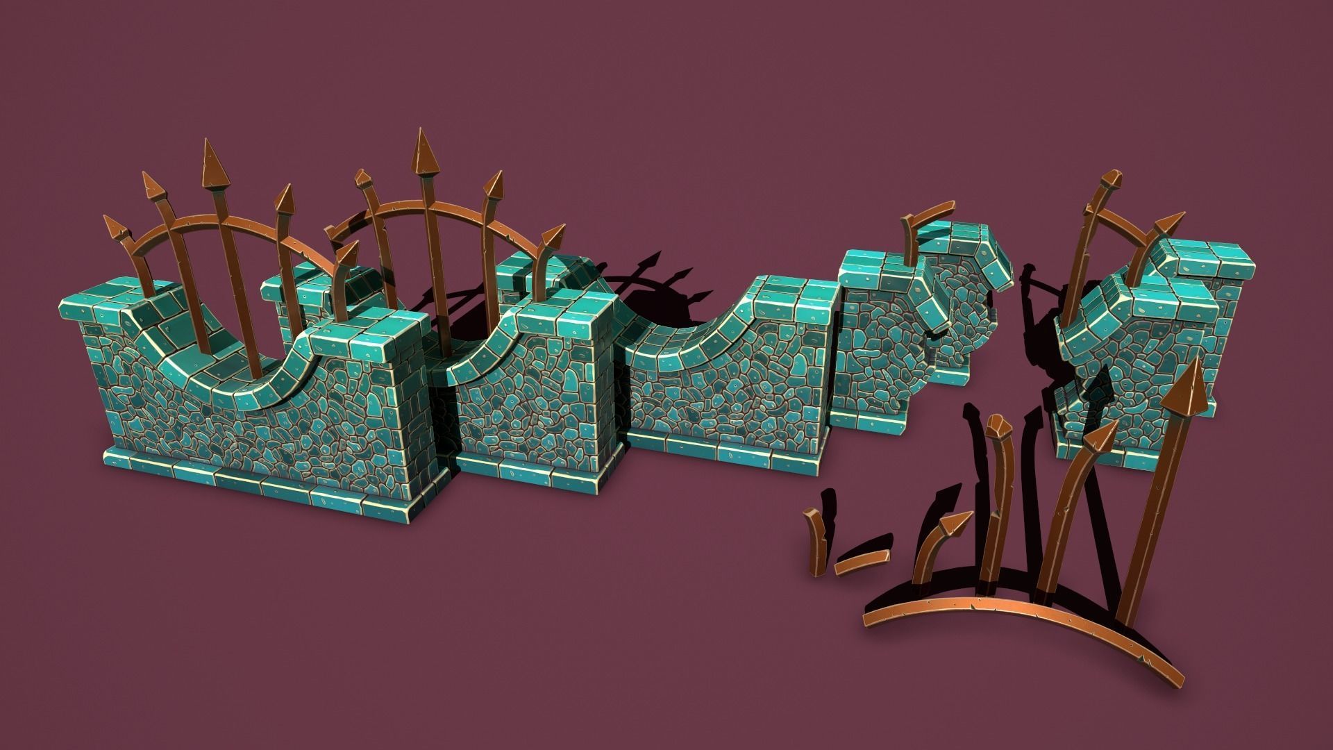 Fantasy cemetery Low-poly 3D model_22