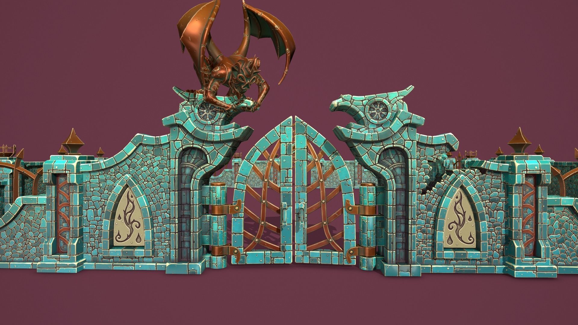 Fantasy cemetery Low-poly 3D model_5