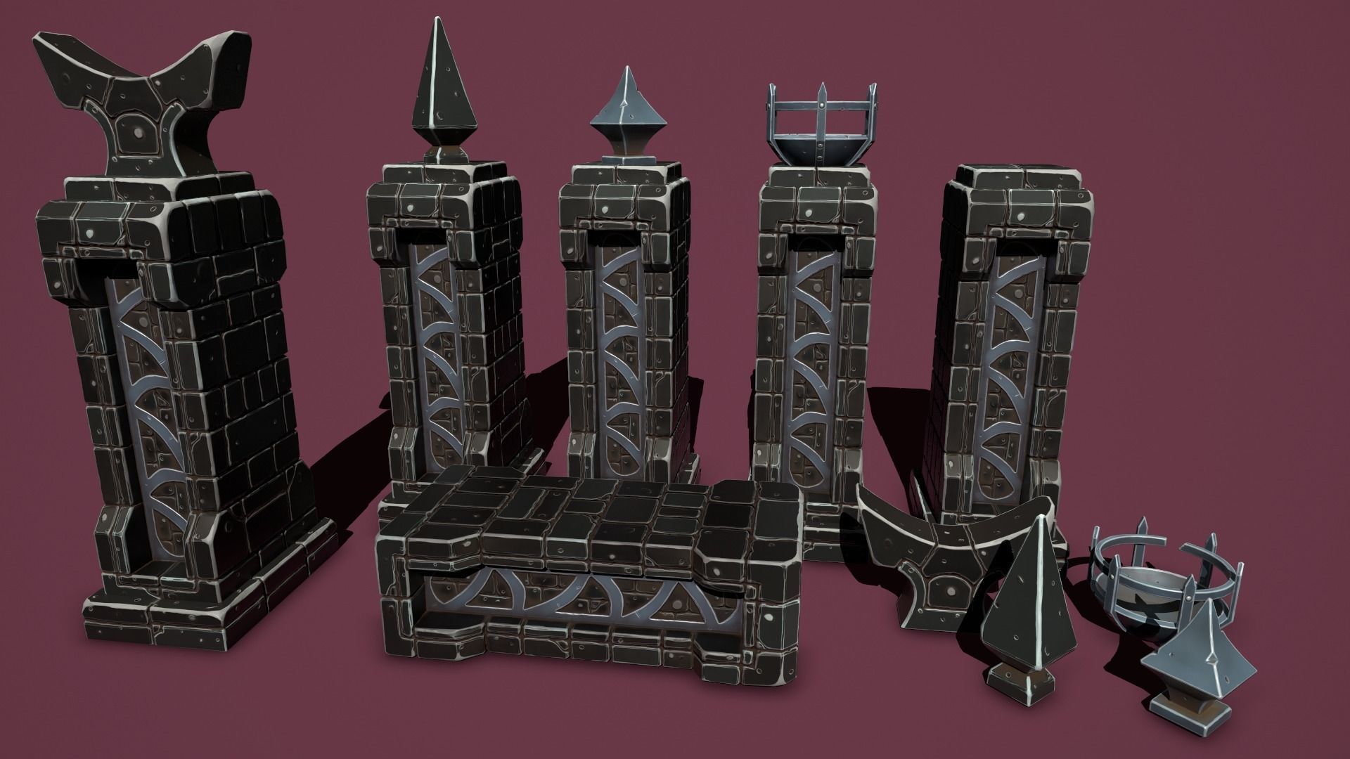 Fantasy cemetery Low-poly 3D model_24