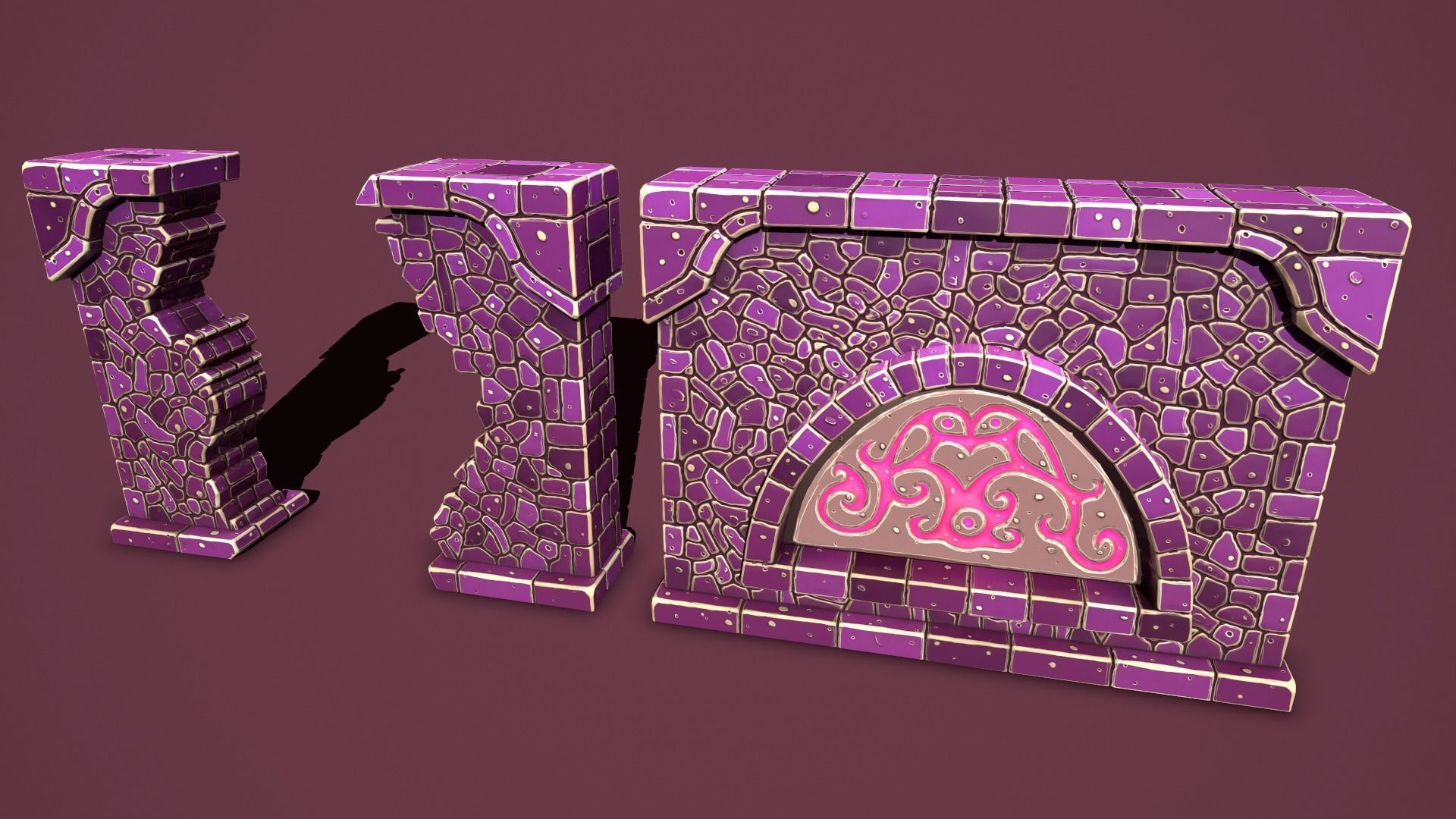 Fantasy cemetery Low-poly 3D model_19