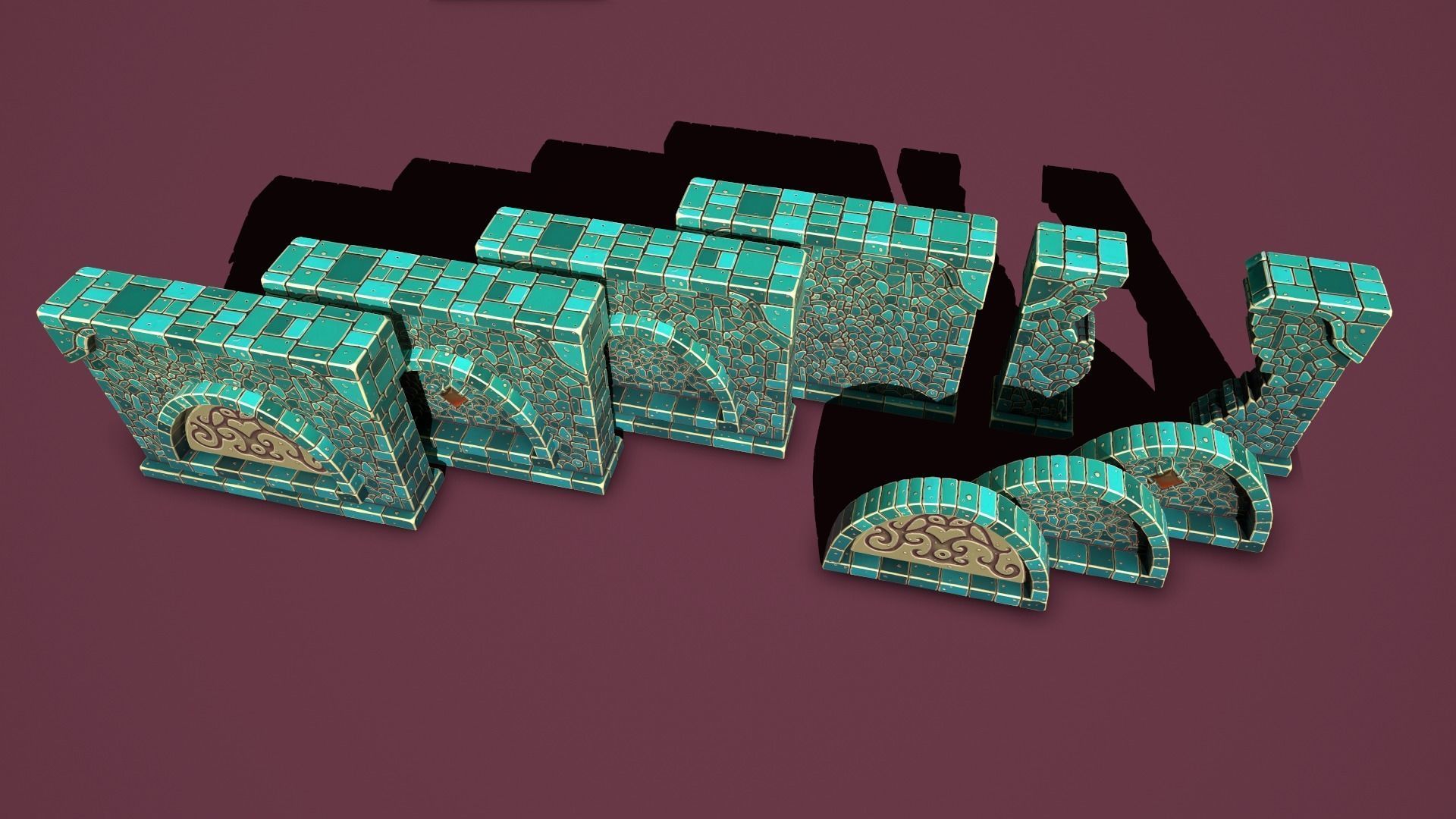 Fantasy cemetery Low-poly 3D model_20