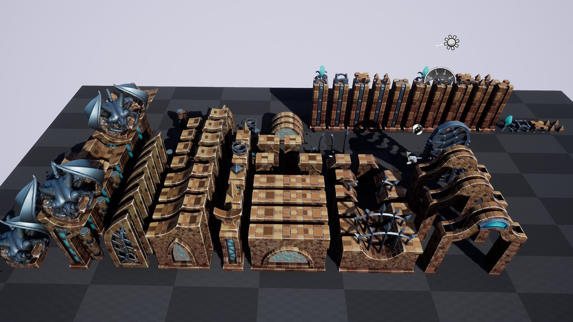 Fantasy cemetery Low-poly 3D model_1