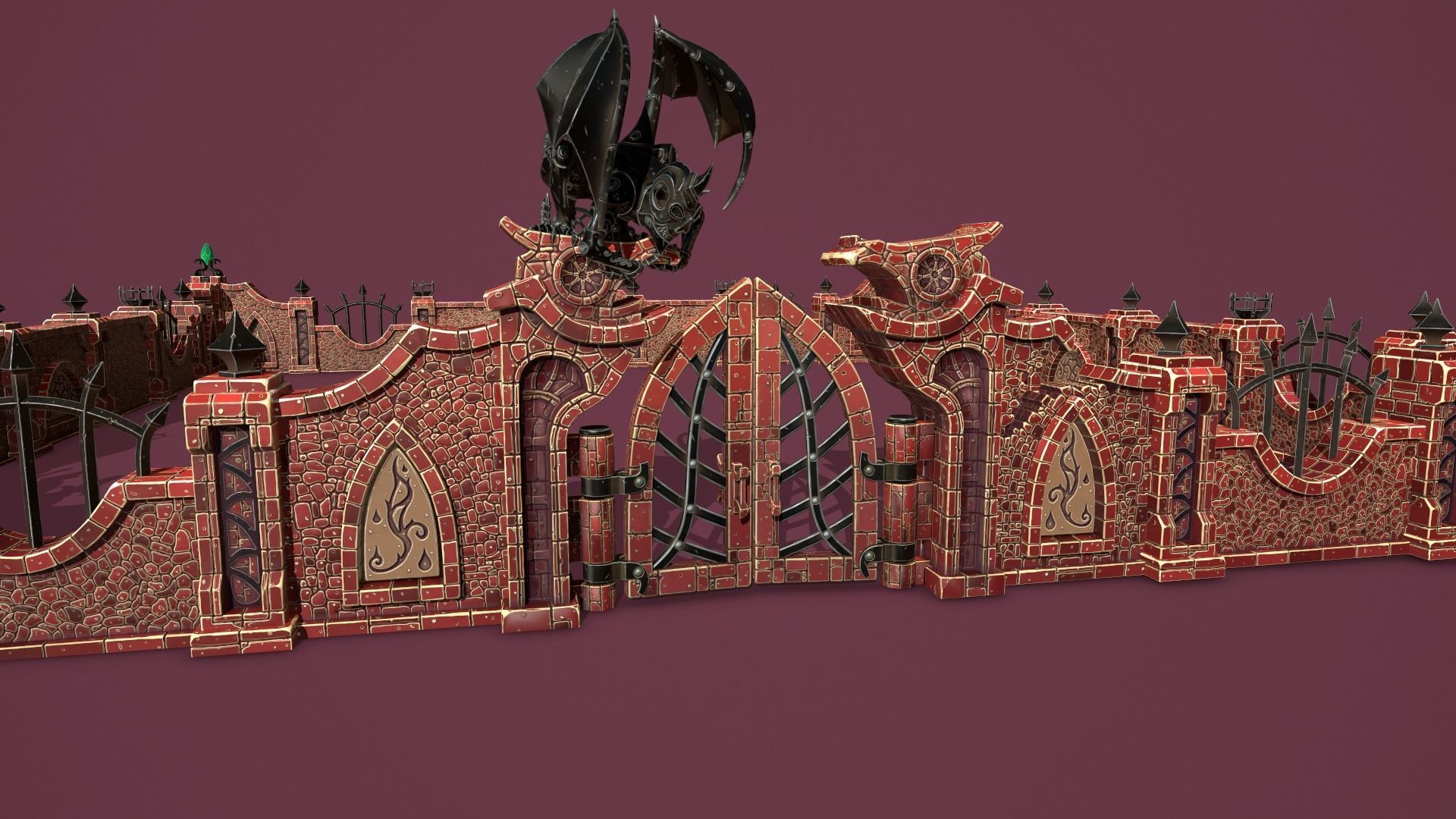 Fantasy cemetery Low-poly 3D model_9