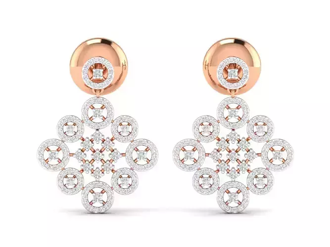 Women earrings 3dm stl render detail 3D print model