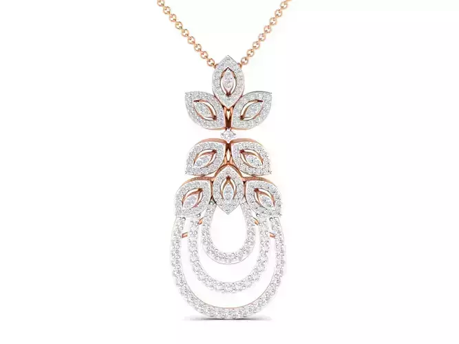 Women leaf pendant 3dm stl render detail 3D print model