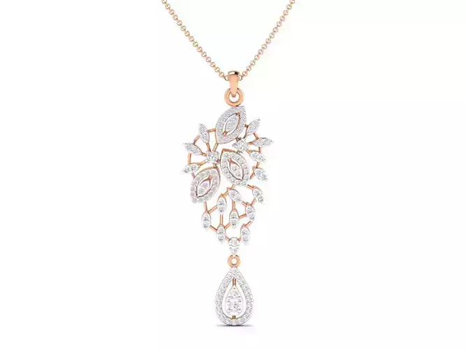 Women Leaf pendant 3dm stl render detail 3D print model