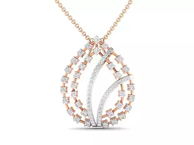 Women leaf pendant 3dm stl render detail 3D print model