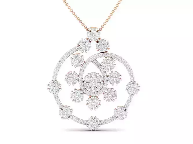 Women flower pendant 3dm stl render detail 3D print model