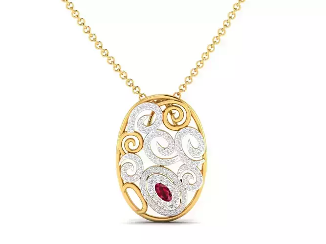 Women pendant 3dm stl render detail