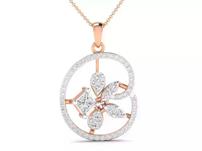 Women flower nature pendant 3dm stl render detail 3D print model