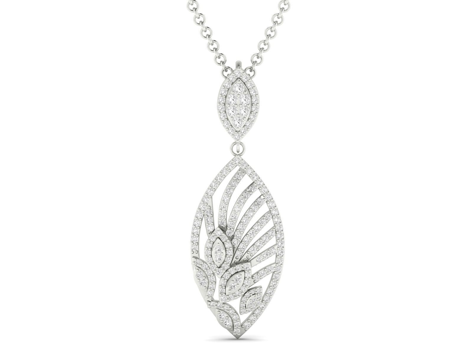 Women leaf pendant 3dm stl render detail 3D print model_9
