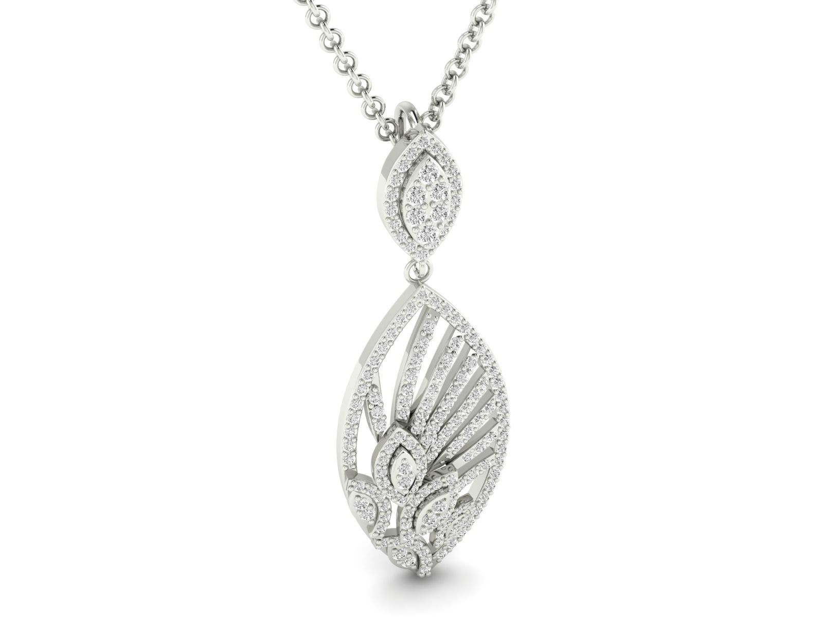 Women leaf pendant 3dm stl render detail 3D print model_7