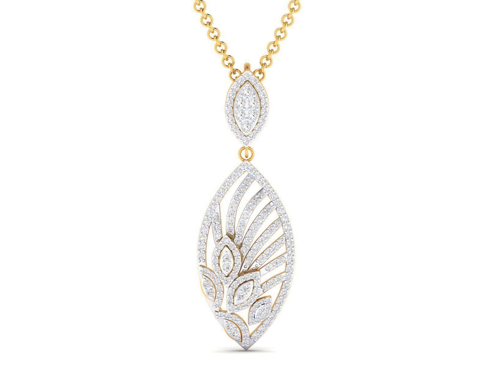Women leaf pendant 3dm stl render detail 3D print model_14