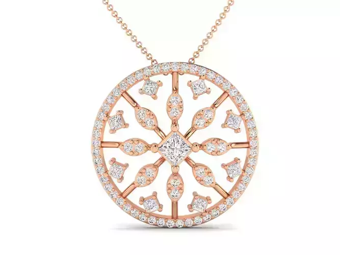 Women flower pendant 3dm stl render detail 3D print model